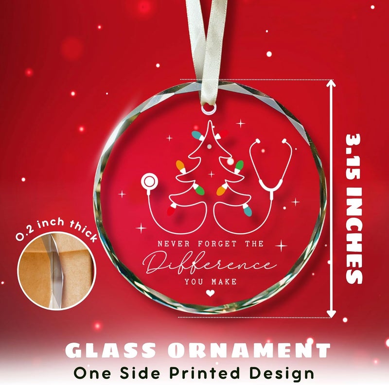 SUCHAGIFT Nurse Ornament - Nurse Ornaments for Christmas Tree - Gifts for Nurses Female - Nurses Preceptor Practitioner Nicu RN Gifts for Women - Nursing Ornaments for Tree - Glass Ornament 2025 - Image 2